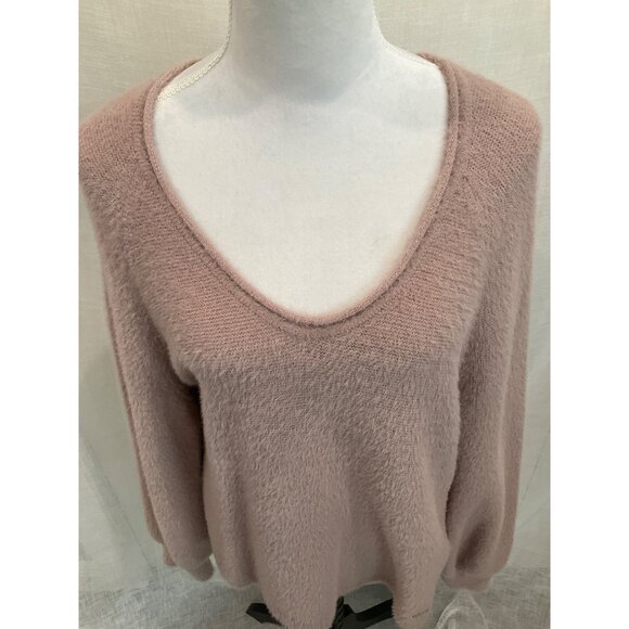 Abercrombie & Fitch Womens Soft A&F Collection V-Neck Sweater XL Mauve Pink - Picture 2 of 4